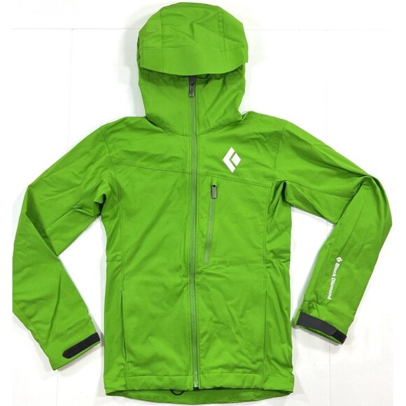 Black Diamond Dawn Patrol Shell Hooded Jacket Mens Size XS Green Skiing